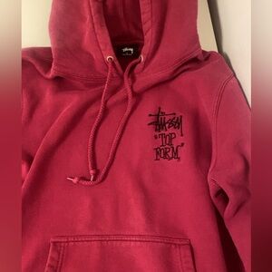 *RARE* Stussy Hoodie Youths Large Limited Edition Maroon/Pink